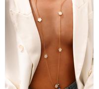 collier long à pendentif trèfle porte-bonheur en forme de fleur blanche, élégant et à la mode, idéal pour la Saint-Valentin, la fête des mères, au quotidien, pour un dîner, une fête ou toute autre occ