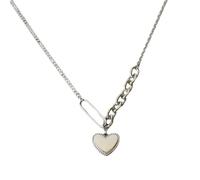 Collier long avec pendentif en forme de cœur - Style hip-hop - Pour homme et femme