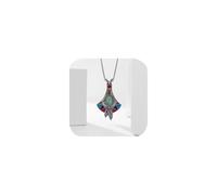 Collier long avec pendentif en forme d'éventail en forme de tête de flèche - Style rétro bohémien - Bijou d'été pour la plage - Cadeau pour femme - Fait à la main