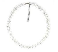 Collier long en acrylique transparent avec chaîne argentée de 61 à 71 cm