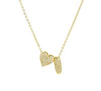 Collier Lot de 2 colliers avec pendentif en forme de cœur et 26 lettres anglaises en zirconium et diamants, idéal comme cadeau Compatible with femme Collier femme(O)