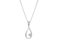 Collier - LOTUS - Collier Lotus Silver - Argent 925 - Pendentif goutte - Oxyde de zirconium