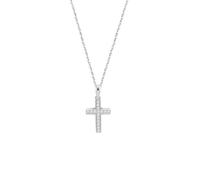 Collier - LOTUS - Collier Lotus Silver - Pendentif Croix en Argent - 41-44 cm - Oxyde de Zirconium