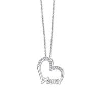 Collier Lotus En Argent 925 Avec C?Ur Et Inscription « amour Maternel » Jlp3460-1-1