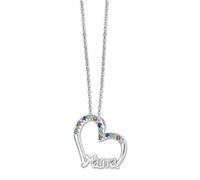 Collier Lotus En Argent 925 Avec C?Ur Et Inscription « amour Maternel » Jlp3460-1-2