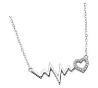 Collier Lotus En Argent 925 Avec C?Ur Et Pendentif En Forme De C?Ur. Charmante Dame. Jlp3041-1-1