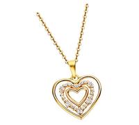 Collier Lotus En Argent 925 Avec Coeur En Zircone Et Lotus Silver Moments Jlp3143-1-2