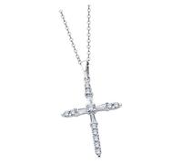Collier Lotus En Argent 925 Avec Croix Et Zircone Blanche Pure Essential Jlp3067-1-1