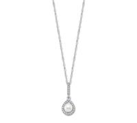 Collier Lotus En Argent 925 Avec Perles Blanches En Argent Lotus Jlp3198-1-1