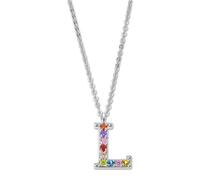 Collier Lotus En Argent Avec Lettre L Lotus Silver Pure Essential Jlp3426-1-L