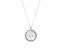 Collier Lotus Silver Arbre De Vie Multicolore
