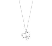 Collier Lotus Silver Coeur Pierre Blanche