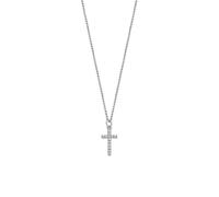 Collier Lotus Silver Croix Chétienne Sertie D'oxydes