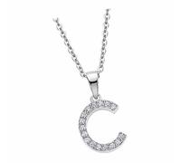Collier Lotus Silver Lettre C Lp1958-1/C Zircone Argent 925 Jlp1958-1-C
