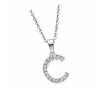 Collier Lotus Silver Lettre C Lp1958-1/C Zircone Argent 925 Jlp1958-1-C