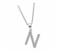 Collier Lotus Silver Lettre N Lp1958-1/N Zircone Argent 925 Jlp1958-1-N