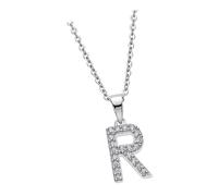 Collier Lotus Silver Lettre R Lp1958-1/R Zircone Argent 925 Jlp1958-1-R