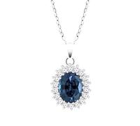 Collier Lotus Silver Marguerite Oxyde Bleu