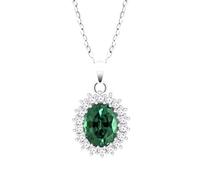 Collier Lotus Silver Marguerite Oxyde Vert