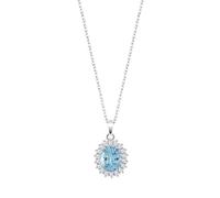 Collier Lotus Silver Pendentif Marguerite Bleu