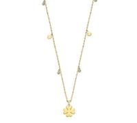 Collier Lotus Style Old Money Acier Doré Trèfle