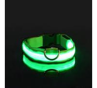 Collier lumineux à LED en nylon pour chien, réglable, clignotant, anti-perte, collier de sécurité pour chihuahua, carlin, bouledogue français, vert, S