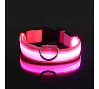 Collier lumineux à LED en nylon réglable clignotant pour chien - Collier de sécurité anti-perte pour chien d'extérieur - Pour chihuahua, carlin, bouledogue français, A, L