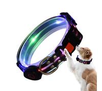 Collier lumineux LED pour chiens qui brille dans le noir - Collier pour animaux de compagnie réglable avec lumière LED imperméable rechargeable, lumières pour chiens à l'épreuve des intempéries pour