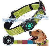 Collier Lumineux pour Chien Airtag - Durable - avec étui étanche pour Apple Air Tag - Réglable, Doux et réfléchissant - Collier de Suivi GPS pour Chiens de Taille Moyenne et Lourde, Grande Taille