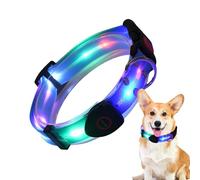 Collier lumineux pour chien | Collier lumineux réglable et lumineux - Lumières résistantes aux intempéries pour promener la nuit, rendre votre chien visible et sûr