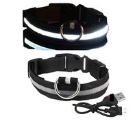 Collier Lumineux Rechargeable par USB, réglable, à LED, for Chiens de Grande et Petite Taille, avec veilleuse bravecto Chien(9,XS Neck 28-38 cm)