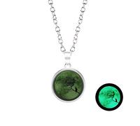 Collier Luna Glow in The Dark Collier Galaxy Planet Collier en verre cabochon avec pendentif Collier A