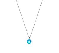 Collier - LUXENTER - Ankru (Africa Fantasia) - Zircone topaze bleue - Finition rhodium argent - Pendentif 14 mm, 42+3 cm