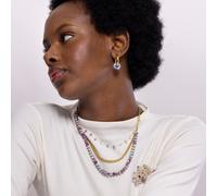 Collier Luxenter En Acier Inoxydable Hidao Fini En Or Jaune 18 Carats.