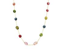 Collier - LUXENTER - Refus - Argent 925 - Or jaune 18k - Pierre naturelle multicolore