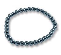Collier magnétique en perles hématite grises pour bien-être