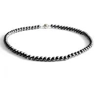 Collier magnétique en perles noires hématites - collier magnétisé aimanté en pierres naturelles - Vital Confiance est spécialiste officiel en bijoux magnétiques.