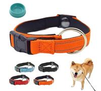 Collier magnétique pour chien, collier de sécurité magnétique réfléchissant, collier de traction réglable en nylon imperméable, tissu respirant double couche, convient à la plupart des chiens (Orange)