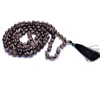 Collier Mala 108 en quartz fumé AAA naturel | Mala en quartz fumé | Collier mala 108 perles de prière | Bracelet mala noué à la main | Mala Japa | Perles rondes de 8 mm | Pompon de méditation | Mala
