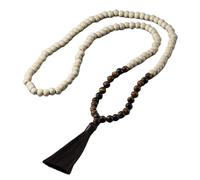 Collier Mala 108 Perles pour Homme et Femme,Bracelet En Pierres Précieuses Naturelles et Perles de Bois,Long Collier Avec Pompon Noué À La Main,Prière,Bijoux Spirituels,Cadeaux En Pierre Œil de
