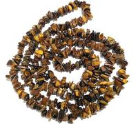 Collier Mala de guérison naturelle œil de tigre Reiki Perles non coupées 81,3 cm Pierre de cristal unisexe adulte, 3-4mm, Gemme, Perles de pierres préci