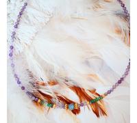 Collier manas en améthyste, tsavorite et labradorite - sérénité & clarté mentale