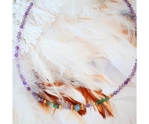 Collier manas en améthyste, tsavorite et labradorite - sérénité & clarté mentale