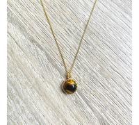 Collier margaux œil de tigre brune or