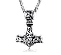 Collier Marteau De Thor - Collier Viking et Pendentif Nordique - Acier Inoxydable - Boîte Cadeau Inclus