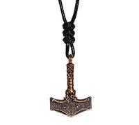 Collier marteau de thor Mjolnir viking en argent sterling 925 pour homme et femme pendentif de protection avec boussole vegvisir bijoux nordique cordon noir