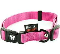 Collier Martin réglable en nylon rose