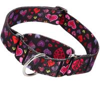 Collier martingale de 3,8 cm de large pour la Saint-Valentin, collier mignon en forme de cœur pour chiens de taille moyenne, grande et très grande - Cœur M