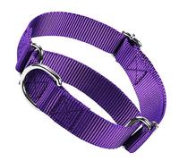 Collier martingale pour chiens, collier ras du cou en nylon souple, résistant aux fuites, collier anti-traction réglable pour chiens de petite, moyenne et grande taille, violet, taille S