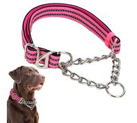 Collier martingale pour chiens, collier réfléchissant en nylon pour chien, collier martingale réglable et robuste pour le dressage de chiens de taille moyenne et grande
